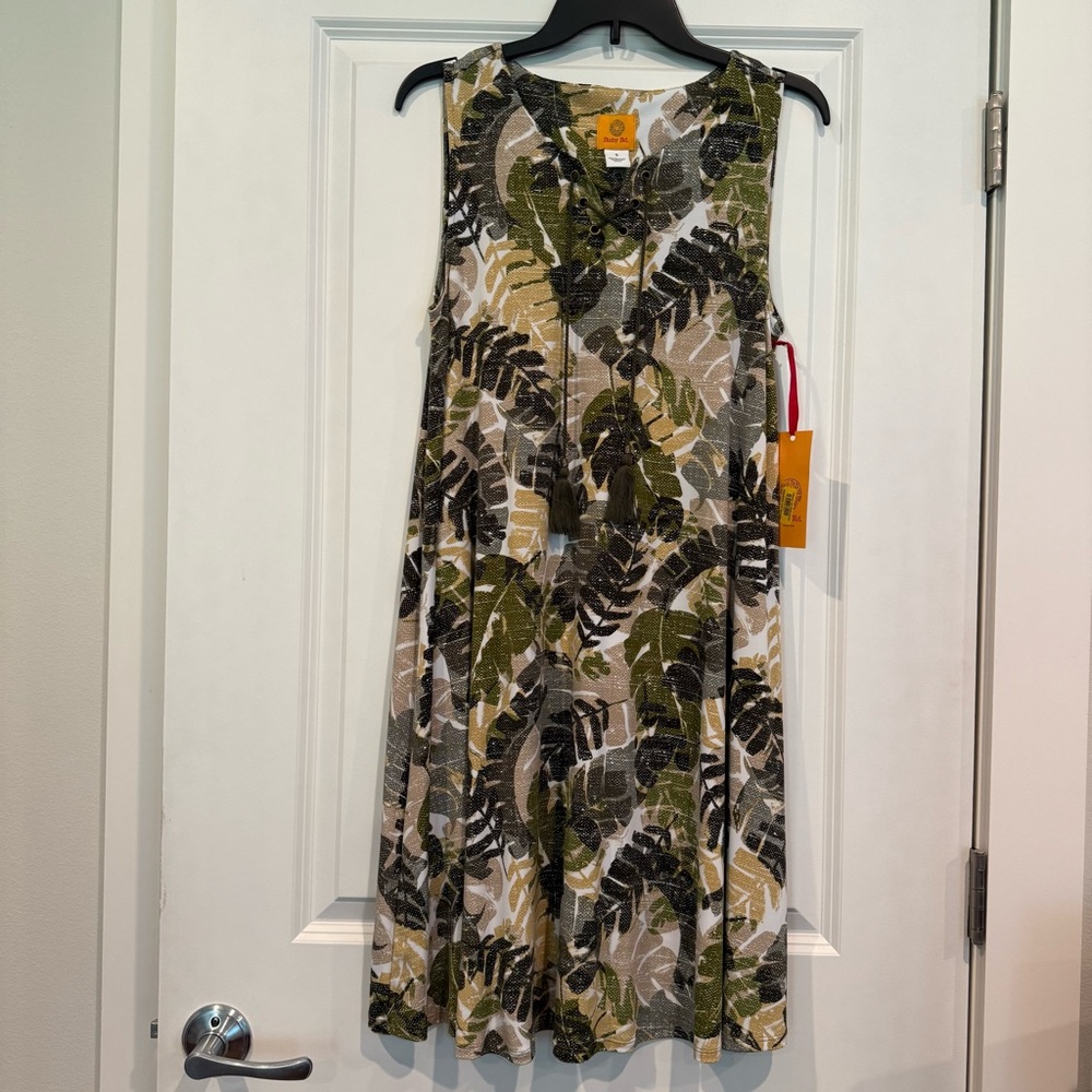 Ruby Rd. Sleeveless Leaf Print Dress Women’s Size Small